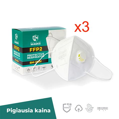 FFP respiratoriai su skirtingais filtravimo lygiais
