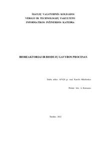 Biodujų gamybos procesas
