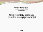 Ultravioletinių spindulių spektras ir jų poveikis