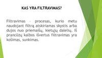 Schematinis vandens filtravimo procesas su Pyrolox