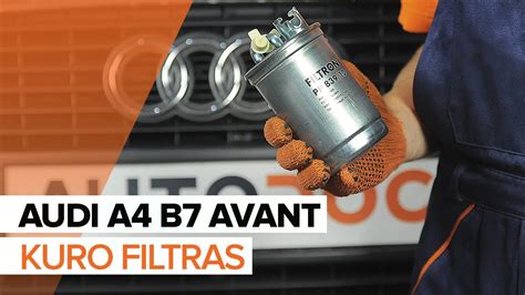 Kuro filtro vieta Audi A4 dyzeliniame variklyje