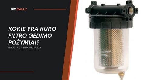 Schematinis kuro filtro vaizdas su nuleidimo varžtu