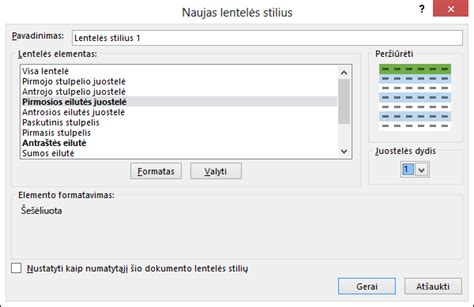 Excel lentelės su duomenimis