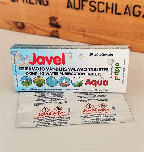 vandens valymo tabletės