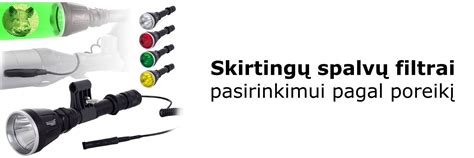 spalvoti filtrai ant prožektoriaus