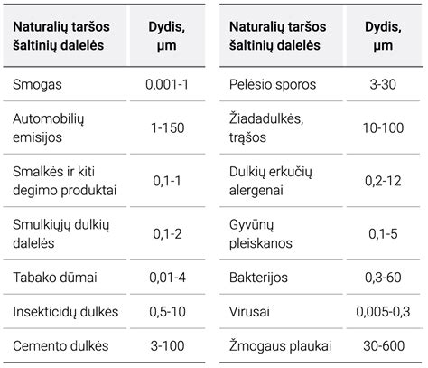 Oro filtrų klasifikacija