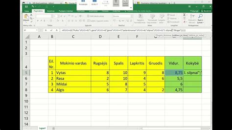 Excel filtravimas pagal spalvą