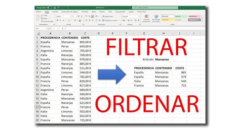Excel spalvinis filtras