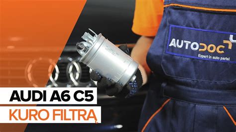 Audi A6 C5 kuro filtro vietos schema