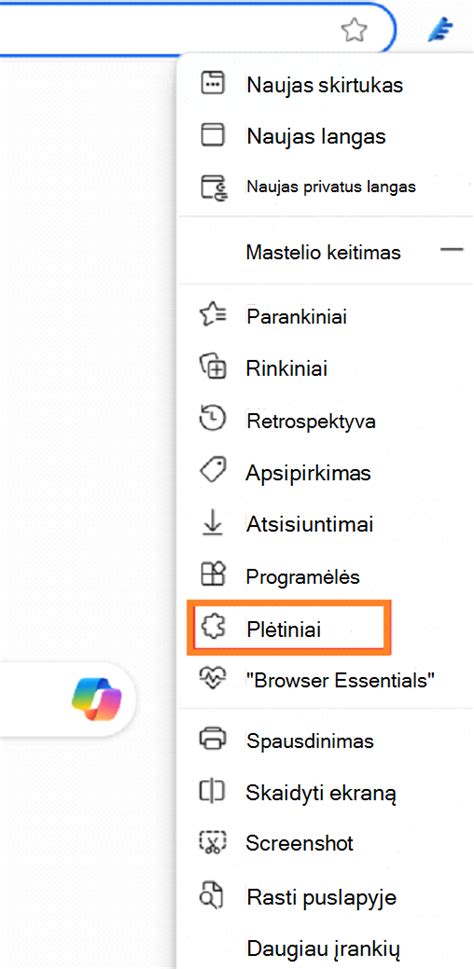 Naršyklės plėtinio piktograma