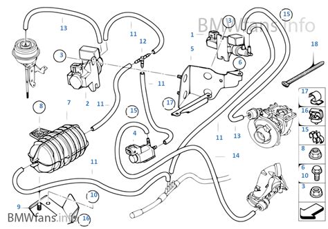 BMW E60 automobilio išmetimo sistemos schema