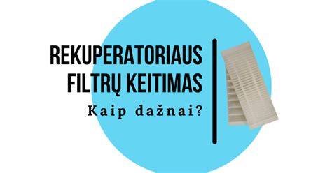Rekuperatoriaus filtrų konstrukcijos schemos