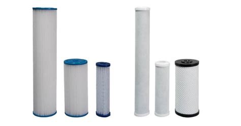 įvairių tipų vandens filtrų kasetės