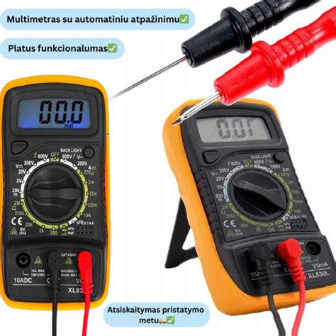 Multimetras su matavimo laidais