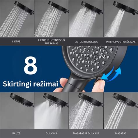 įvairių tipų dušo filtrų palyginimas