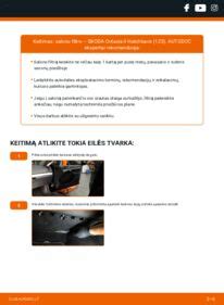 Skoda Octavia salono filtro keitimo schema