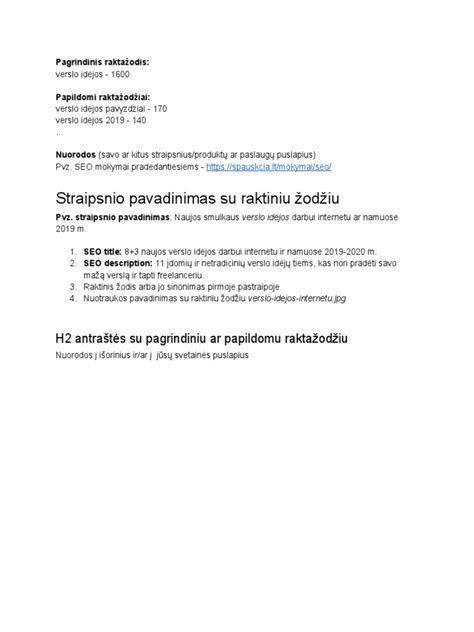 PDF dokumento pavyzdys su suderinamumo sąrašu