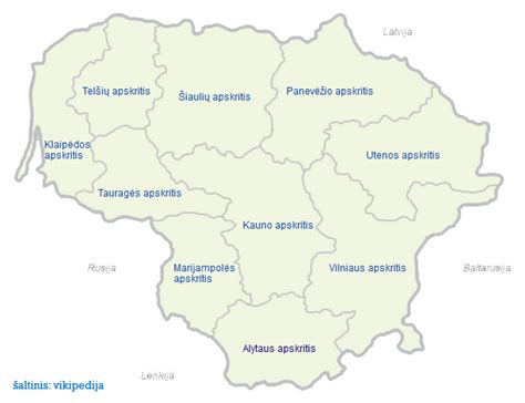 Žemėlapis su Kauno, Vilniaus ir Klaipėdos servisų lokacijomis