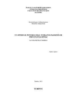 UV spindulių poveikis odai
