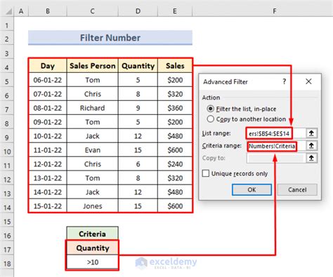 Excel Advanced Filter Criteria Setup