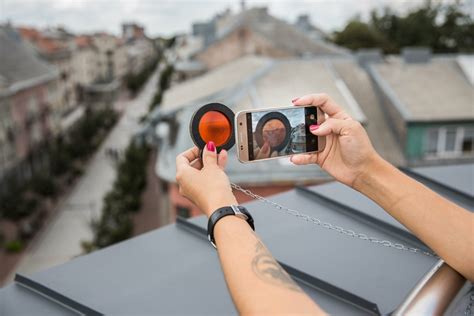 Įvairūs fotografiniai filtrai ir objektyvas
