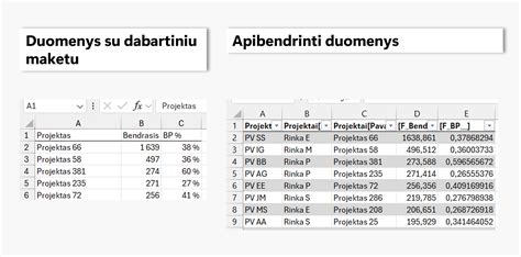 Excel Duomenys skirtukas Filtras