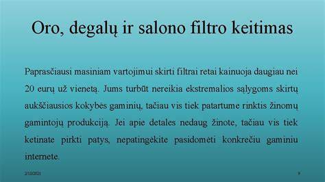 Oro ir salono filtro technologijų iliustracija
