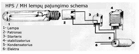 UV-C dezinfekcijos lempos veikimo schema