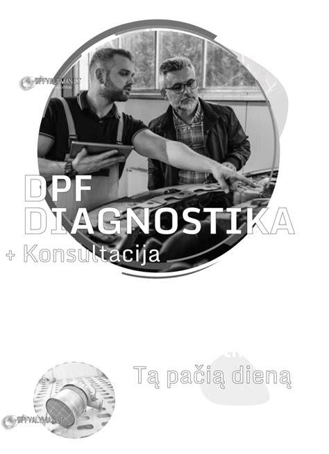 kietųjų dalelių filtro diagnostika ir plovimo proceso vizualizacija