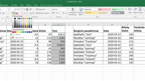 Excel FILTER formulės pavyzdys