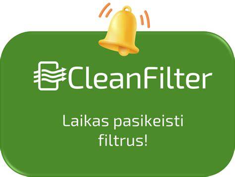 infografika apie filtrų keitimą