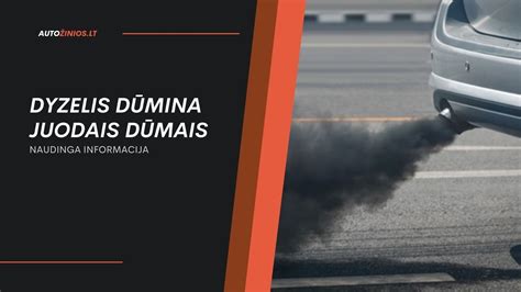 Dyzelinio automobilio išmetamasis vamzdis su juodais dūmais