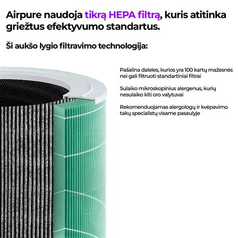 Oro drėkintuvo su HEPA filtru schema