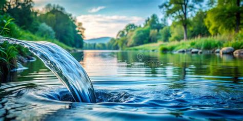 symbolic image of clean water flowing into a river