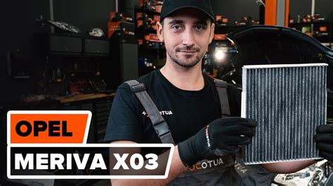 Opel Meriva salono filtro keitimo schema