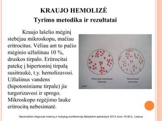 Eritrocitų hemolizė distiliuotame vandenyje